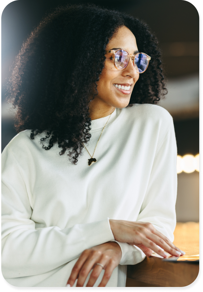 girl wearing glasses